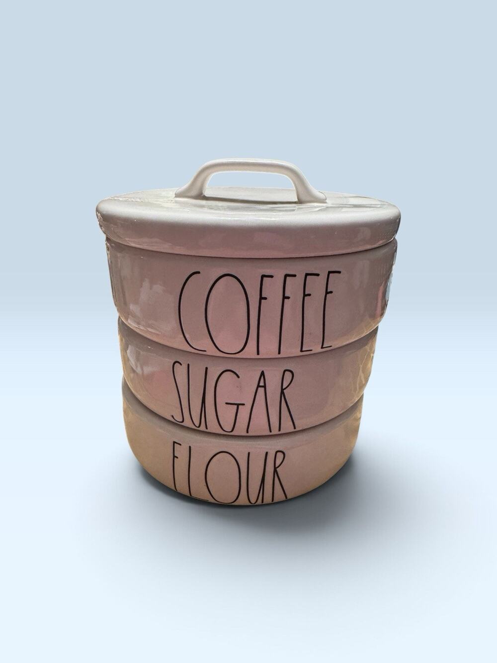 Rae Dunn Sugar Coffee Flour Stacking Canisters Porcelain Artisan Collection
